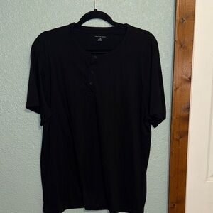 Saks Fifth Avenue Black Short Sleeve Henley